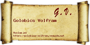 Golobics Volfram névjegykártya